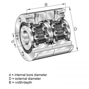 INA ZKLF2575-2RS-2AP-XL Bearing 3D CAD Diagram